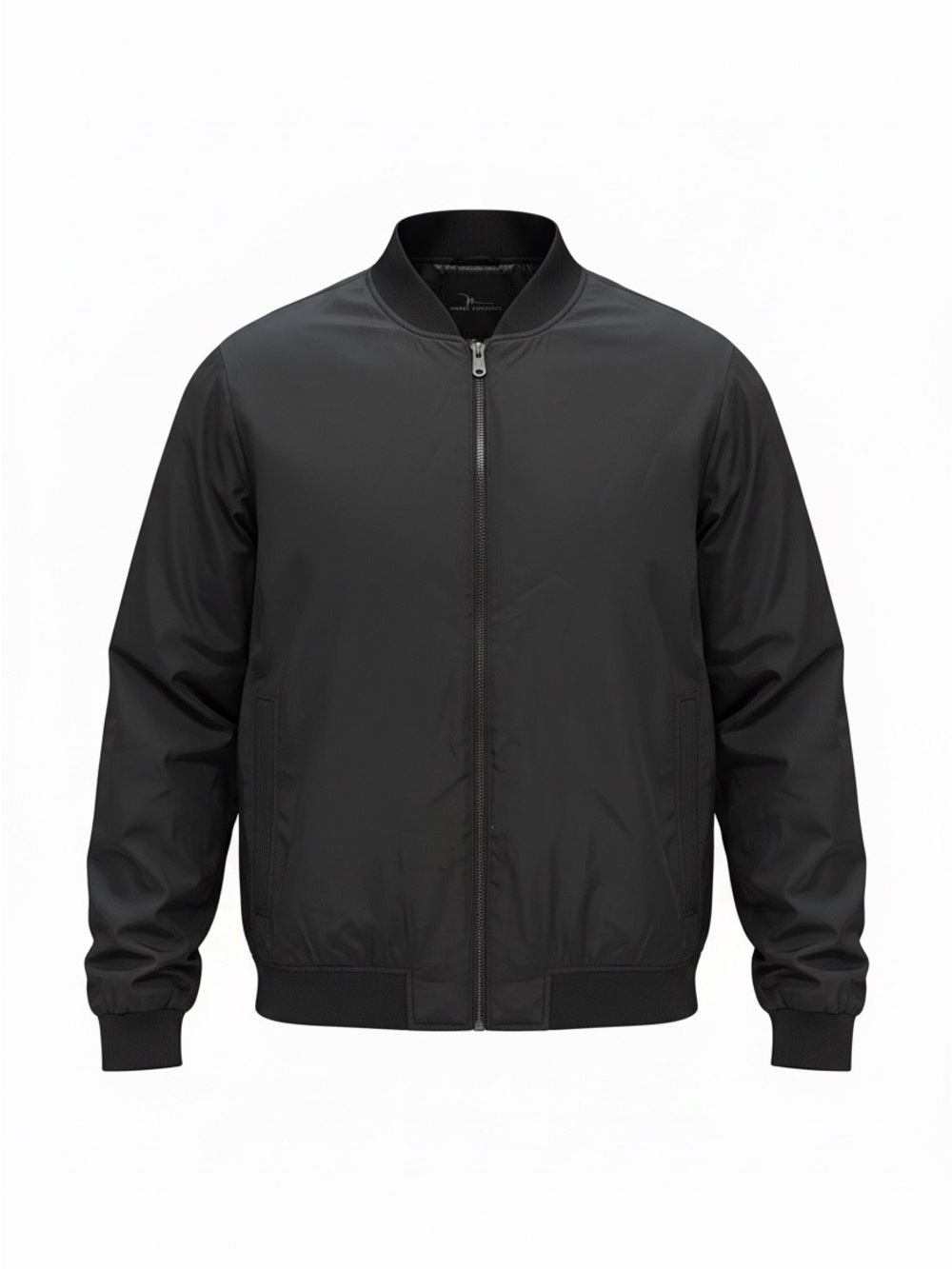 Marc Anthony Black Bomber Jacket with Ribbed Trim